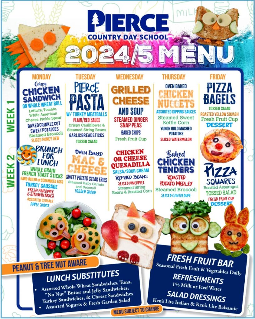 Pierce Day School Lunch Menu